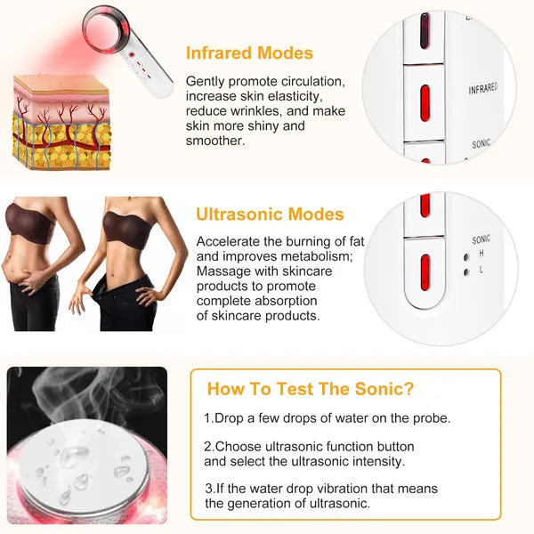 Ultrasonic Body Shaping Machine 3 In 1 Multifunctional EMS Infrared Massager Fat Remover For Belly Waist Leg Arm Skincare